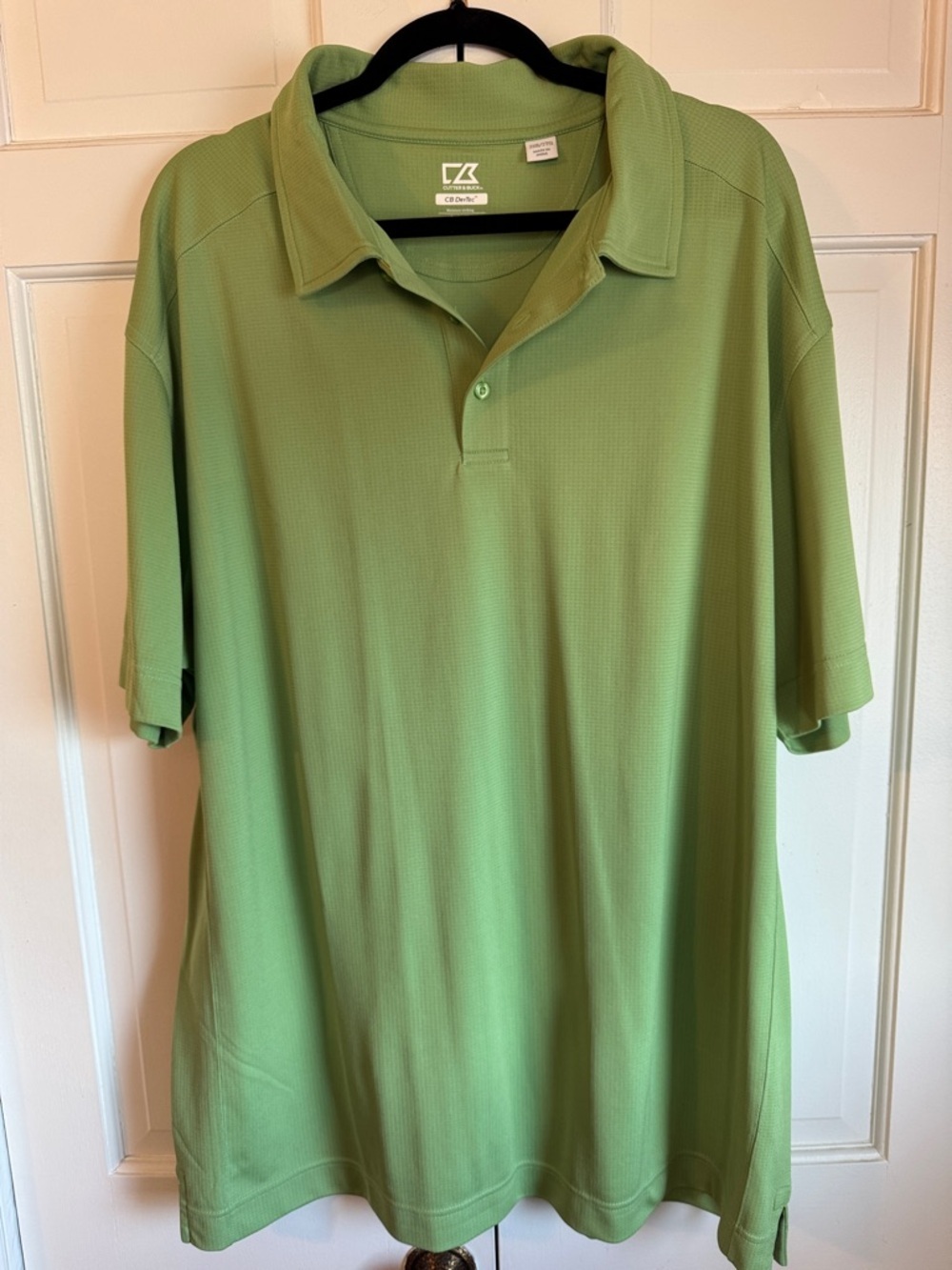 EUC Men’s Cutter & Buck Lime Green Short Sleeve Polo Quick Dry Athletic